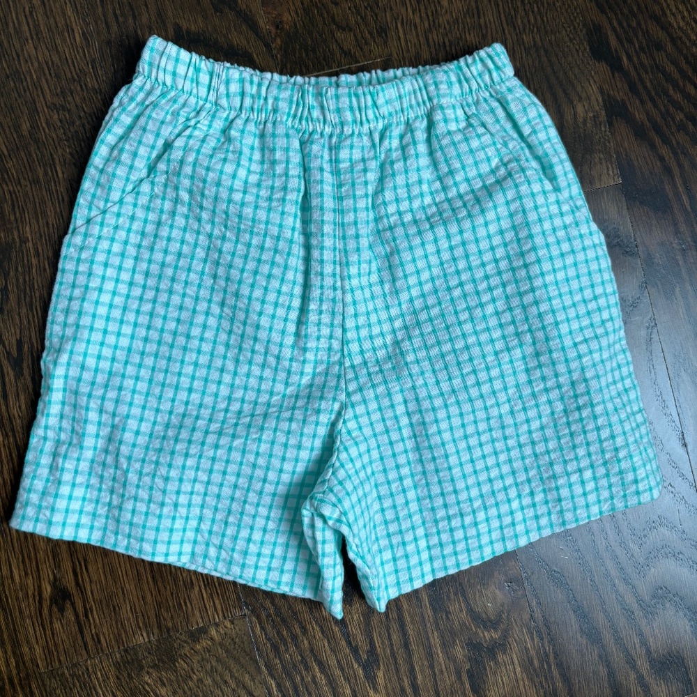 Bailey boys size 18M green plaid short EUC